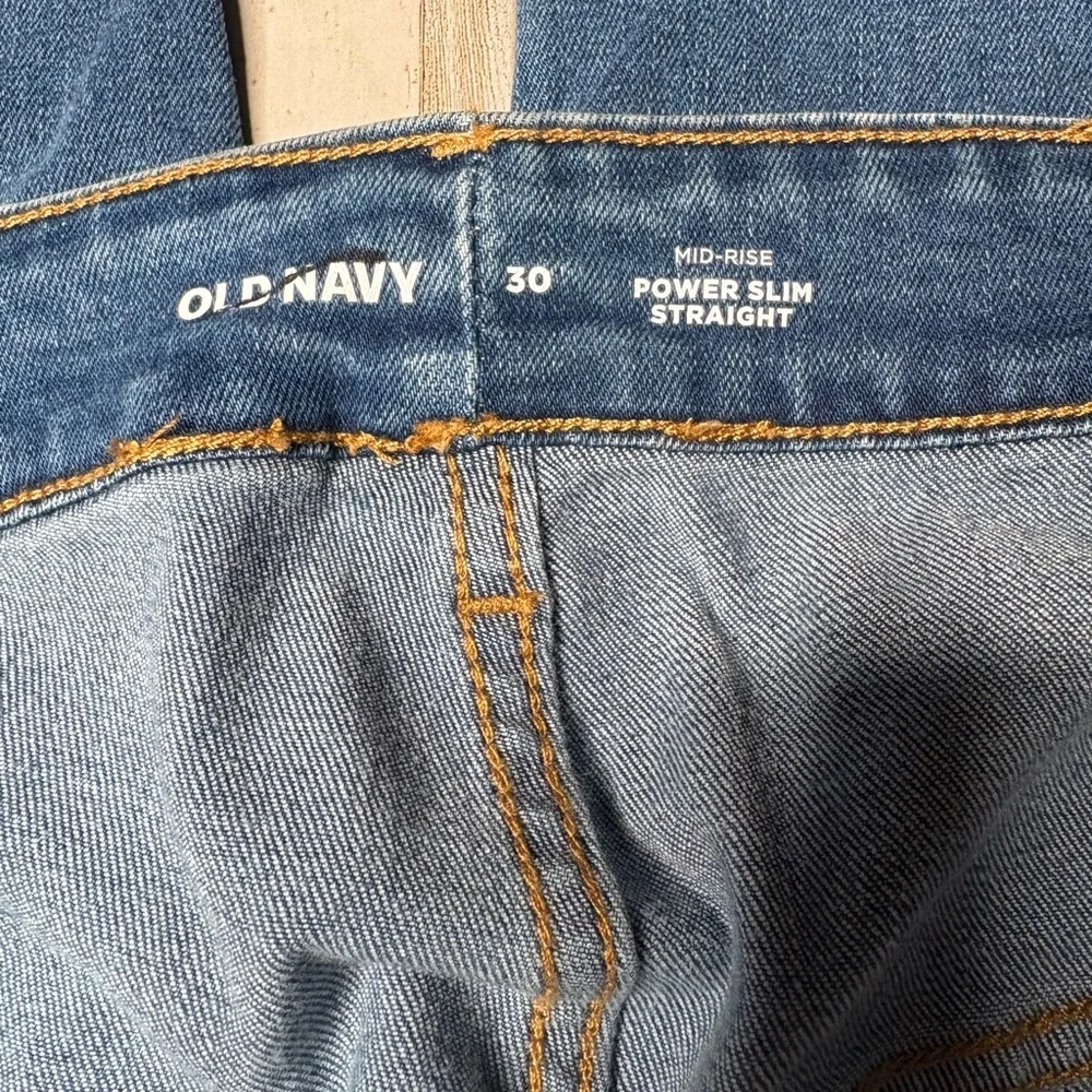 Old Navy Women's Jeans Plus Size 30 Power Slim Straight Mid Rise Medium Wash - Picture 2 of 14